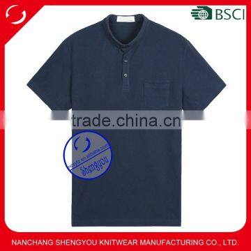 Custom wholesale plain blank stand collar polo shirt for men