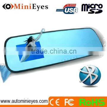 Mirror type dvr 4.3'' Blue Screen & rearview camera and wireless hidden camera