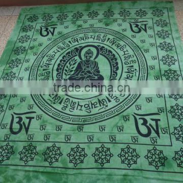 tibetan chakra om buddha sign printed tapestry