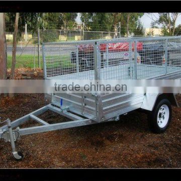 Hotdip galvanized 8x5 box trailer with mesh cage