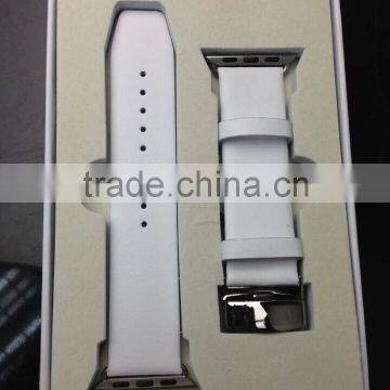 2015 New White Color for Apple Watch Bands , Best Quality Leather Watchbands for Apple Watch