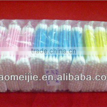 100tips/box colored plastic tips cotton buds with 12boxes pack