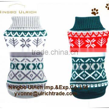 M10 New Fashion Acrylic Knitted Full Color Snowflake Dog Sweater