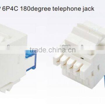 Cat3 UTP 6P4C 180degree telephone jack