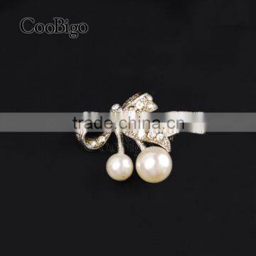 Fashion Jewelry Rhinestone Pearl Charming Little Bowknot Brooch Women Girls Dresses Hijab Scarf Party Gift Apparel Accessories