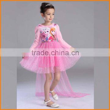 Children dress Frozen snow romance Princess Dress 2015 new autumn girl children dress skirt Elsa