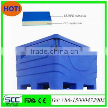 Isothermal bins for fish, shrimp harvest 1000L bins, Double wall injection PU (polyurethane)