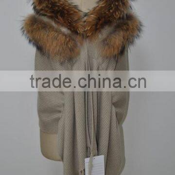 Women Fashion Real Raccoon Fur Scarf LK16F114
