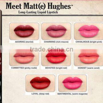 Brand 2016 Meet Matte Hughes Long Lasting Liquid Lipstick 8 Colors Sexy Red Lip Stick 6.5ML Waterproof