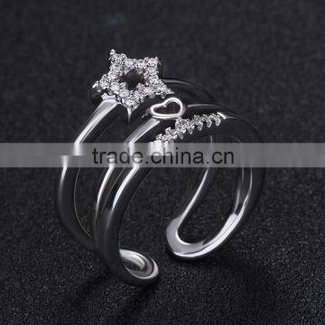 Synthetic Blue Gemstone Setting Open Ring New Design Ladies Finger Ring photo-2