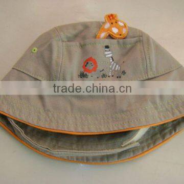 cheap 100% cotton baby embroidery promotional bucket hat with belt