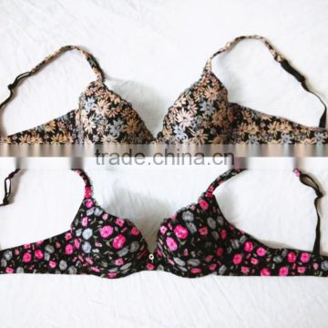 Hot Sale Flower Designed Bra Women's Brushed Cotton Floral Print Bra Bohemian Style