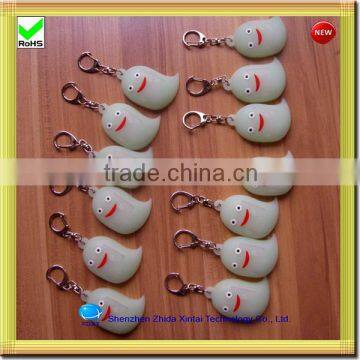glow in the dark silicone led key ring
