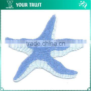 Ocean Blue Light Blue Star Cloth Applique Garment Patches Label
