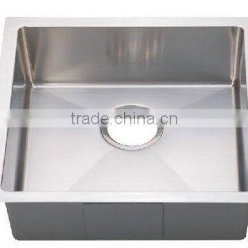 Square single bowl stainless steel handmade kitchen sink