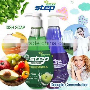 Eco Step Dish Soap 500ml/Eco Step Fabric Softener 500ml Washing up Liquid/super concentrated/Kitchen detergents/Bowl clean/Fruit