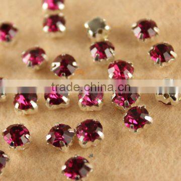 ruby 3mm/4mm/5mm/6mm Crystal Glass Chaton, Wholesale Pointback Glass Stone