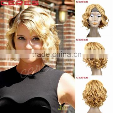 hot sale full lace european hair wigs kosher jewish wig blonde color natural wave