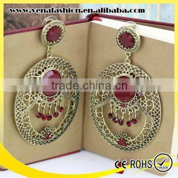 Oval Design Hollow Latest Exotic Turquoise Fashion Earring photo-6