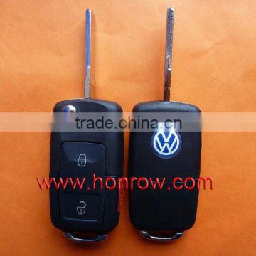 VW 2+1 button remote key blank & key shell with panic button