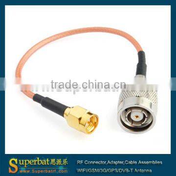 Pigtail cable SMA male to RP-TNC male RG316/RG174 for wireless ribbon cable assembly