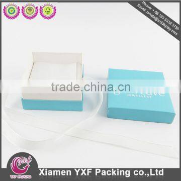 Custome Design Sky Blue Cardboard Box Gift Packaing, Gift Paper Box With White Ribbon photo-5