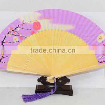 Chineese decorative silk folding hand fan design