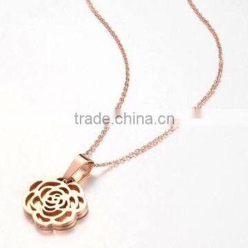 Women factory wholesale rose gold flower stainless steel fine jewelry china handmade bulk fashion jewelry wholesale china LN2106