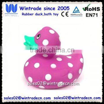 Dotted bath toy rubber duck