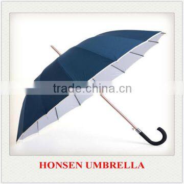 Aluminium \ Wood \ EVA hook handle golf umbrella for promotion