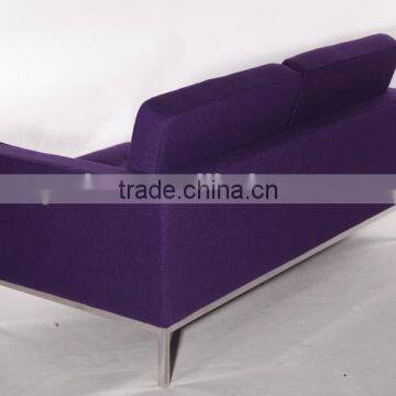 Two Seat Color Wool Fabric Living Room Furniture Deep Purple Sofa Sale photo-5