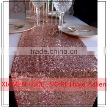 Metallic Peach Sequin Table Runners for Wedding Decoration photo-2