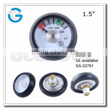 UL Listed 1.25inch 1.5inch 3000PSI spiral tube oxygen pressure gauge manometer