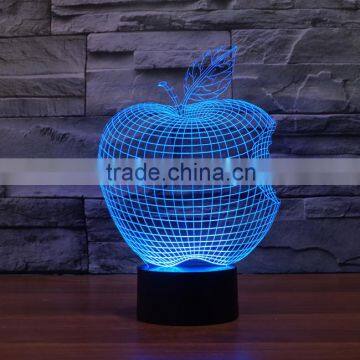 3D Optical Night Light Apple 7 RGB Light Colors 10 LEDs AA Battery or DC 5V Mixed Lot photo-6