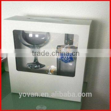 New Design Elegant Display Wine Bottle and Glass Box Wholesale