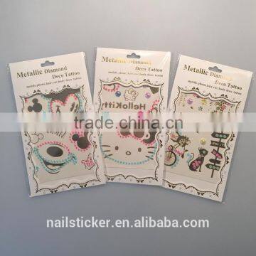 Custom Flash Body Water Transfer Rhinestone Gold Tattoo Clothes Crystal Metallic Cartoon Tattoo Stickers photo-3