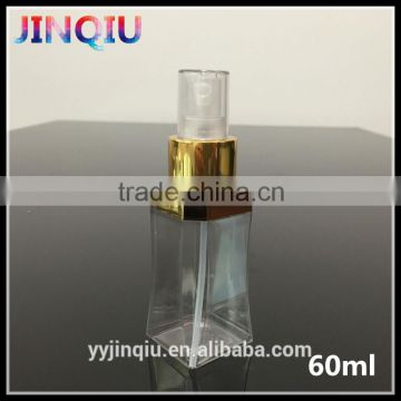 60ml 2oz clear square refillable plastic bottle for perfume