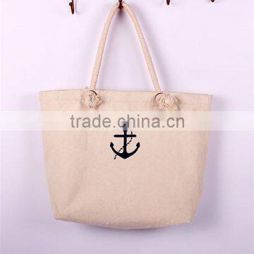 2014 new fashion anchor pattern canvas shopping bag