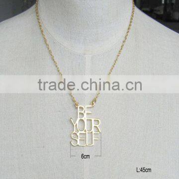 trendy handmade gold plated chain long necklace jewelry