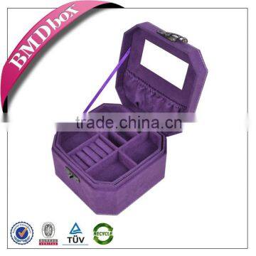 Octagonal Shape Purple Cardboard Jewelry Box