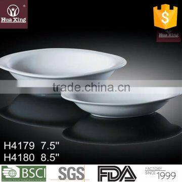 H4179 wholesale white porcelain customized new design salad plates