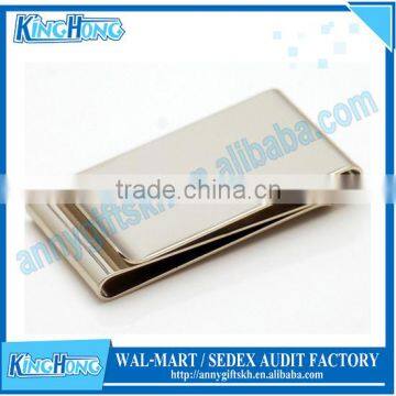 Stainless steel cash doubl side money clip with Customized logo