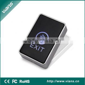 Touch screen access control release button with CE