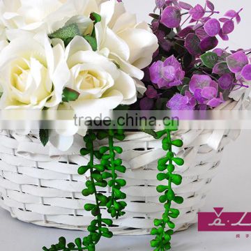 boat cheap with wood handle white flower wicker basket