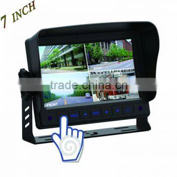 7" touch botton touch screen car monitor Built-in quad system