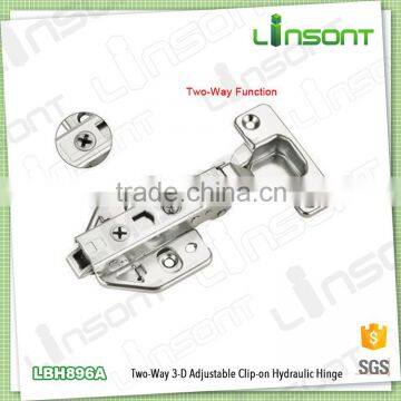 2016 best selling 3-D adjustable two-way hydraulic clip on door hinges types teak furniture parts conceal hinge