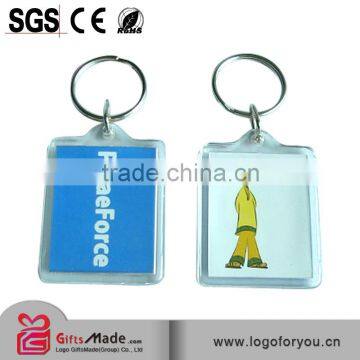 acrylic plastic key chain(blank keyring)