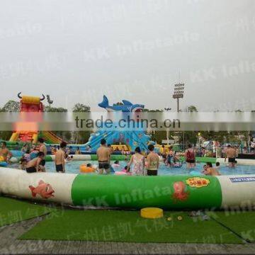 2015 hot sale mini inflatable water park water game for kids adult