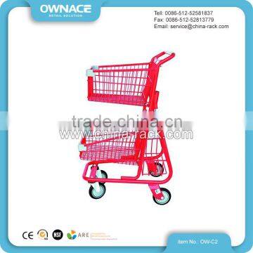 75L Double Layers Wire Shopping Cart Shopping Trolley