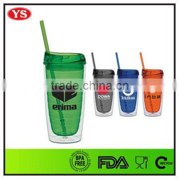 16oz insulated double wall acrylic straw tumbler wholesale